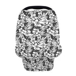 White And Grey Hawaiian Pattern Print Baby Seat Cover
