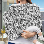 White And Grey Hawaiian Pattern Print Baby Seat Cover