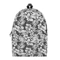 White And Grey Hawaiian Pattern Print School Backpack