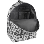 White And Grey Hawaiian Pattern Print Backpack