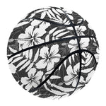 White And Grey Hawaiian Pattern Print Basketball