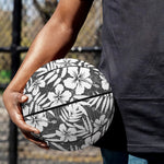 White And Grey Hawaiian Pattern Print Basketball