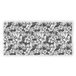 White And Grey Hawaiian Pattern Print Beach Towel
