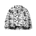 White And Grey Hawaiian Pattern Print Beanie