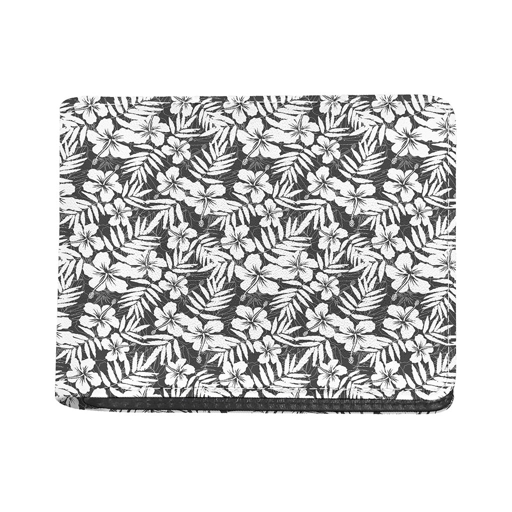 White And Grey Hawaiian Pattern Print Bifold Wallet