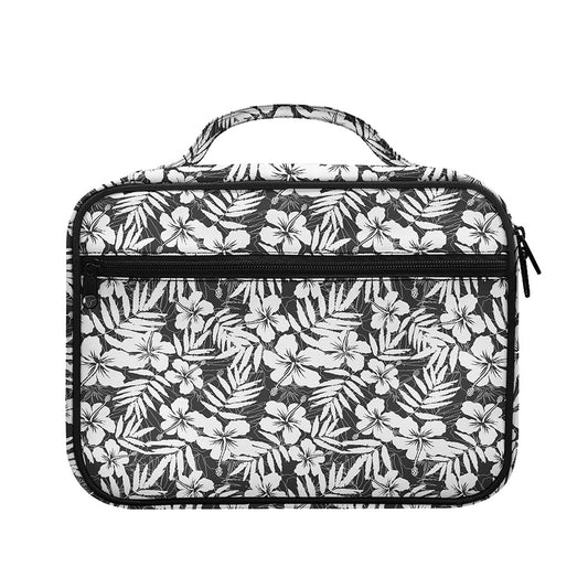 White And Grey Hawaiian Pattern Print Briefcase Bible Bag