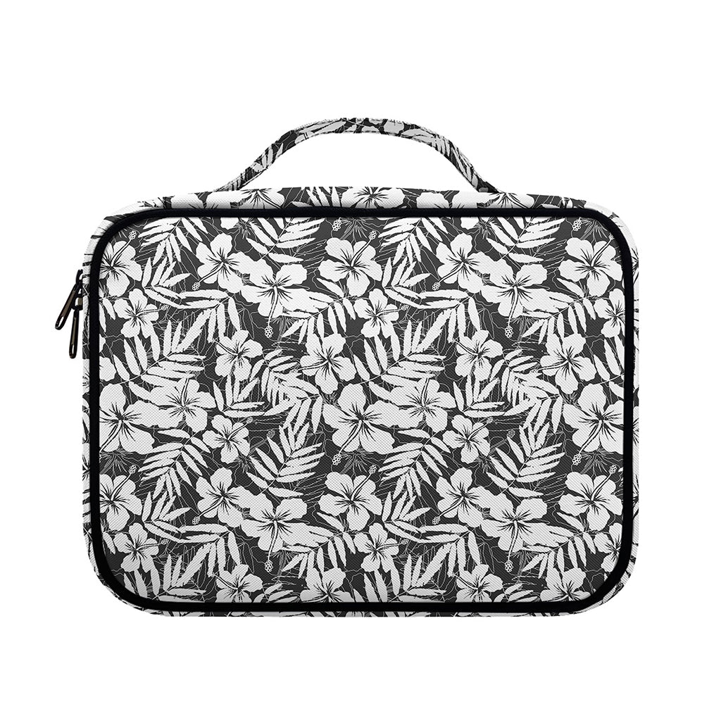 White And Grey Hawaiian Pattern Print Briefcase Bible Bag