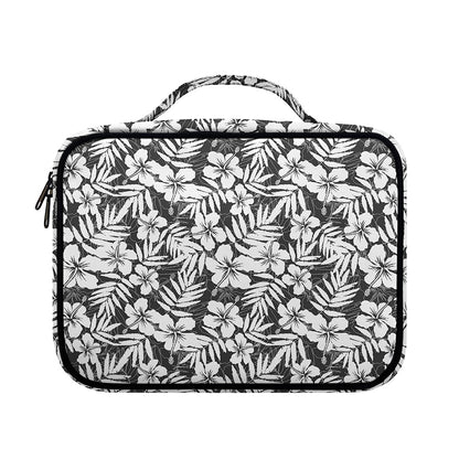White And Grey Hawaiian Pattern Print Briefcase Bible Bag
