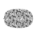 White And Grey Hawaiian Pattern Print Car Side Mirror Covers