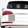 White And Grey Hawaiian Pattern Print Car Sticker
