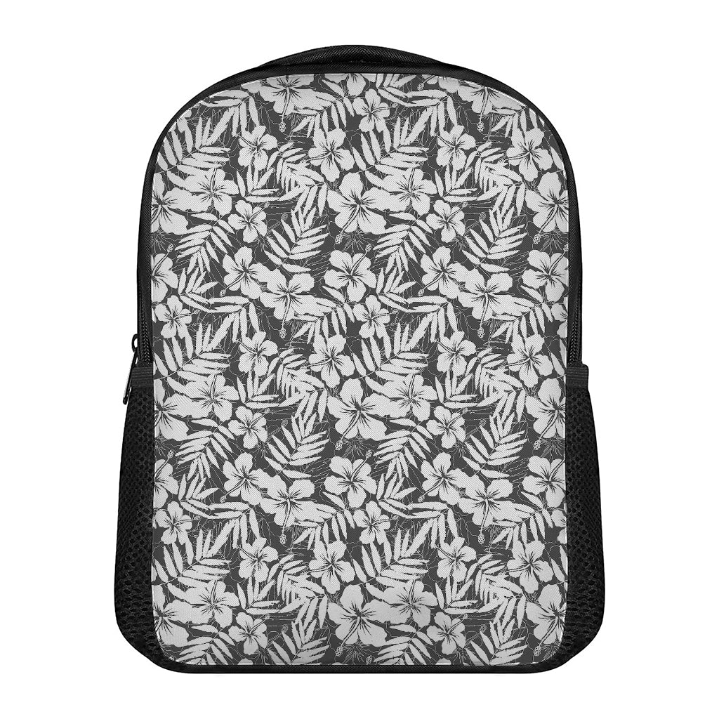 White And Grey Hawaiian Pattern Print Casual Backpack