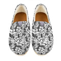 White And Grey Hawaiian Pattern Print Casual Shoes
