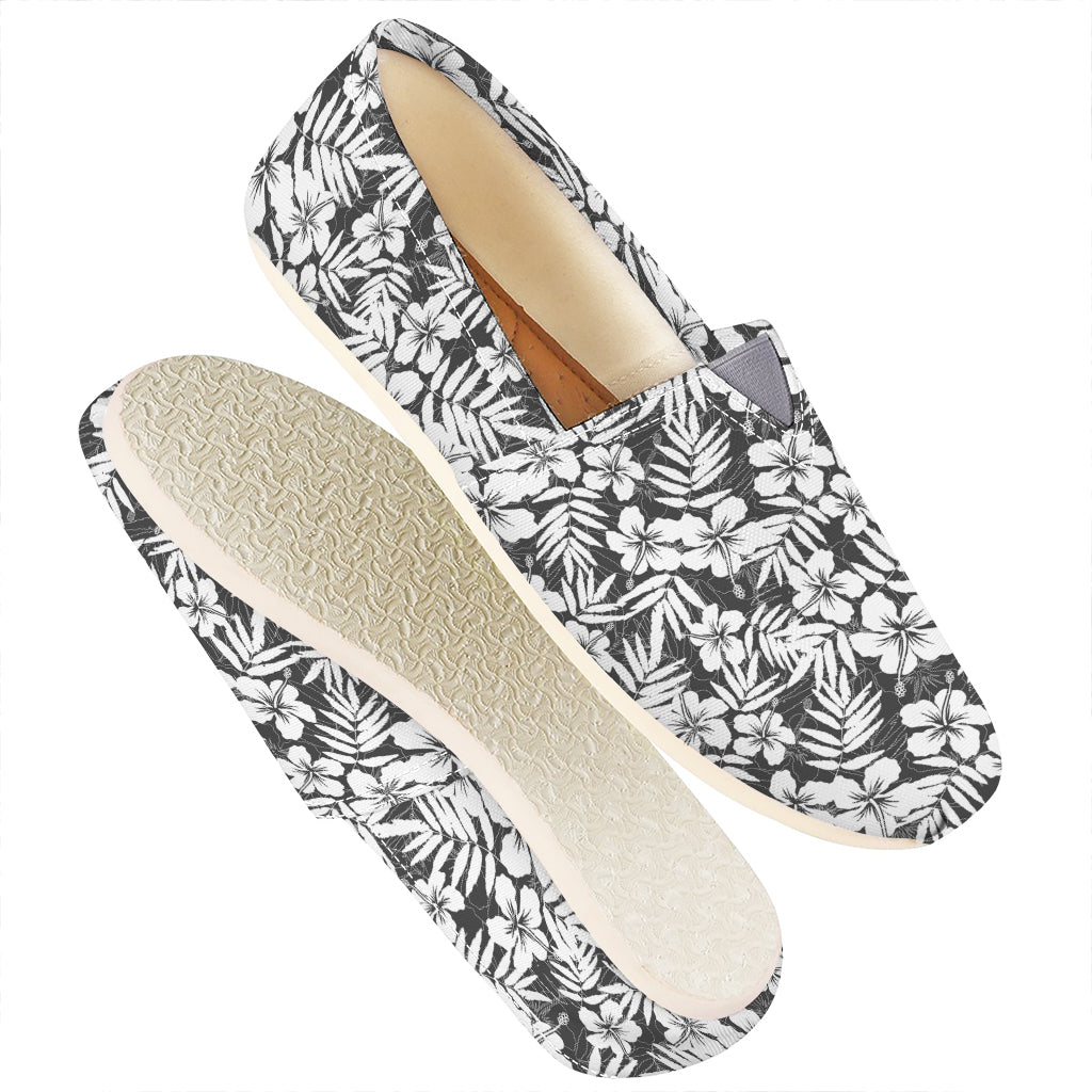 White And Grey Hawaiian Pattern Print Casual Shoes