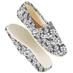 White And Grey Hawaiian Pattern Print Casual Shoes