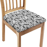 White And Grey Hawaiian Pattern Print Chair Cushion Cover