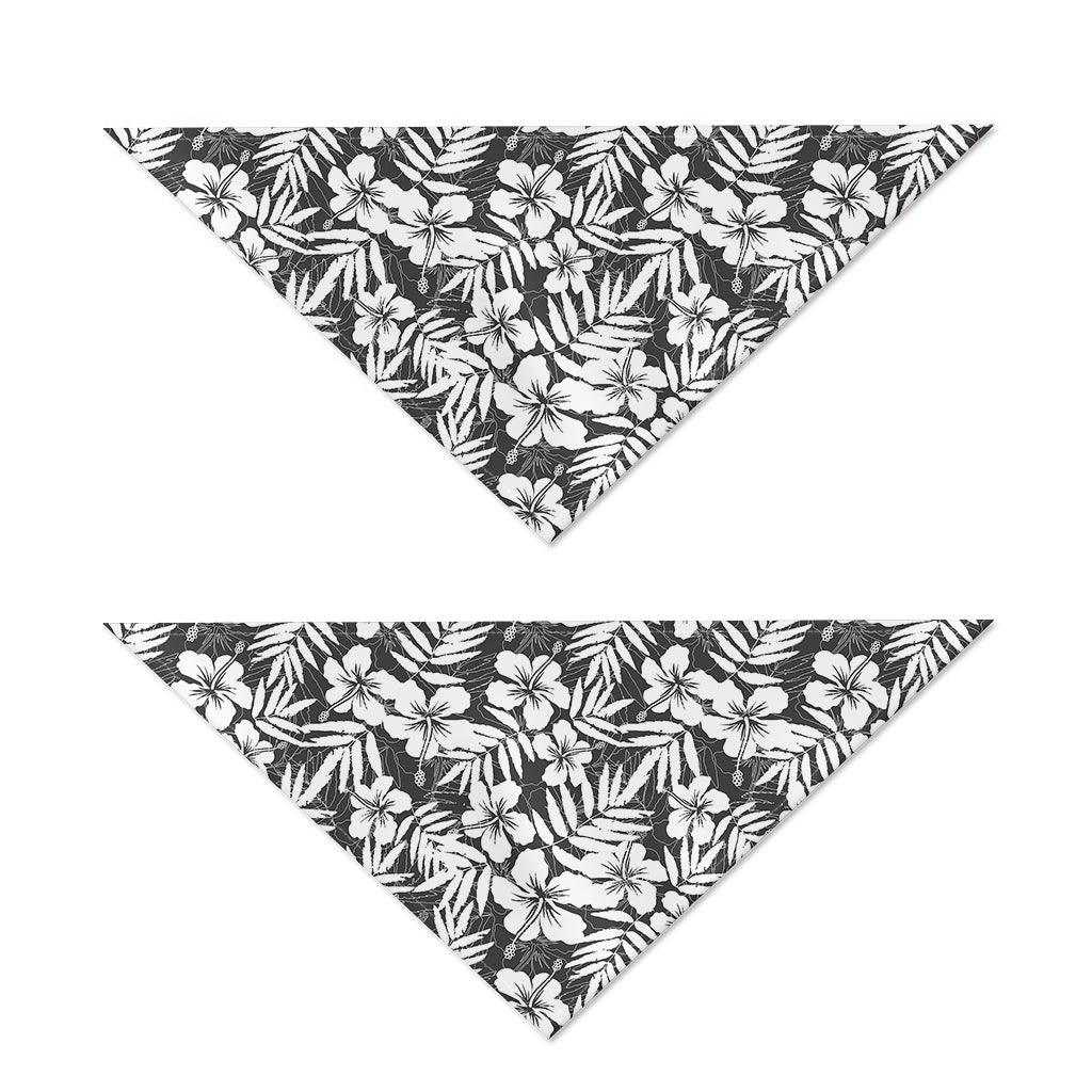 White And Grey Hawaiian Pattern Print Dog Bandana