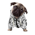 White And Grey Hawaiian Pattern Print Dog Zip Up Hoodie