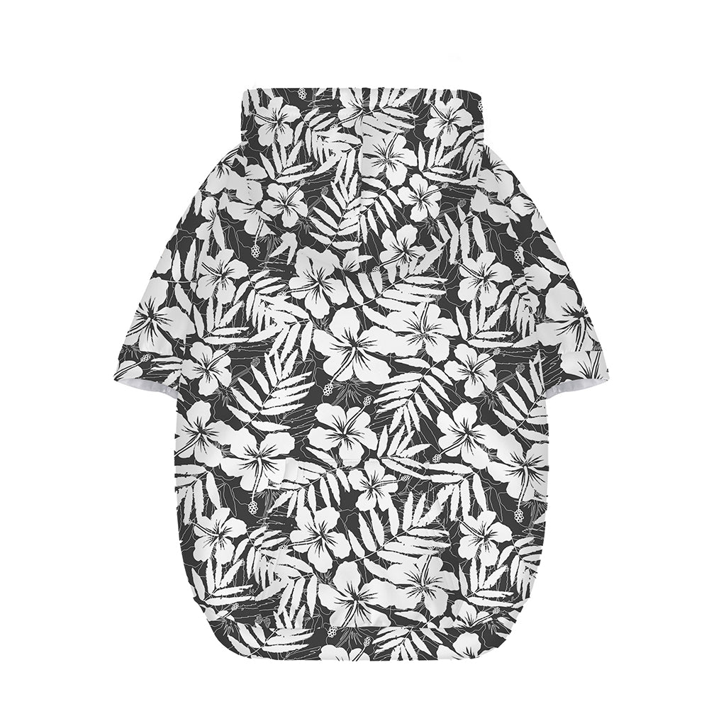 White And Grey Hawaiian Pattern Print Dog Zip Up Hoodie