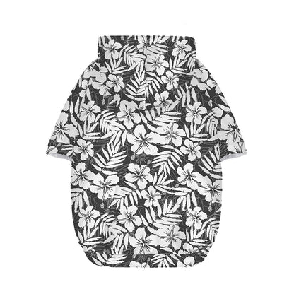 White And Grey Hawaiian Pattern Print Dog Zip Up Hoodie