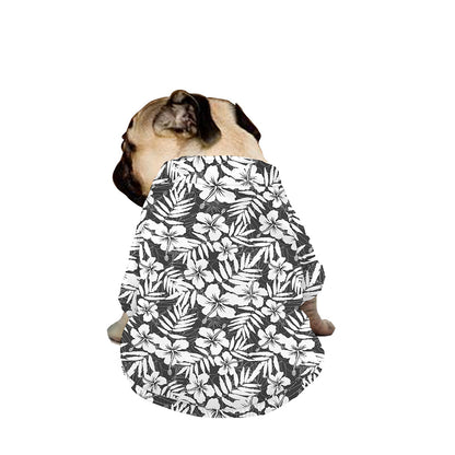 White And Grey Hawaiian Pattern Print Dog Zip Up Jacket
