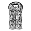 White And Grey Hawaiian Pattern Print Double Neoprene Wine Tote