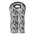 White And Grey Hawaiian Pattern Print Double Neoprene Wine Tote