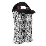 White And Grey Hawaiian Pattern Print Double Neoprene Wine Tote