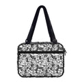 White And Grey Hawaiian Pattern Print Double Strap Bible Bag