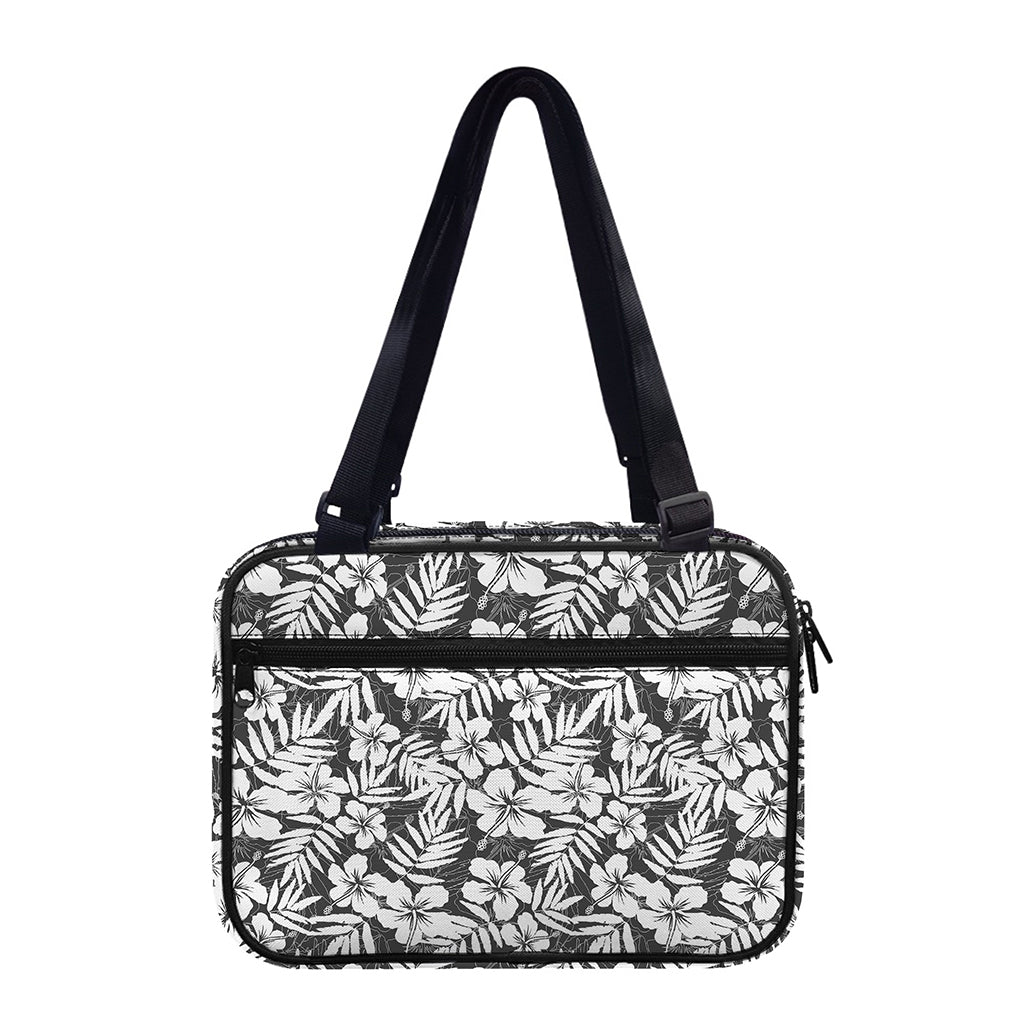 White And Grey Hawaiian Pattern Print Double Strap Bible Bag