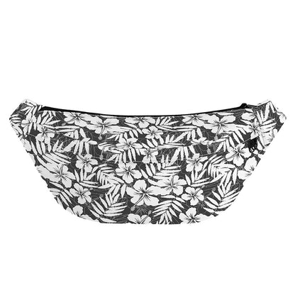 White And Grey Hawaiian Pattern Print Fanny Pack