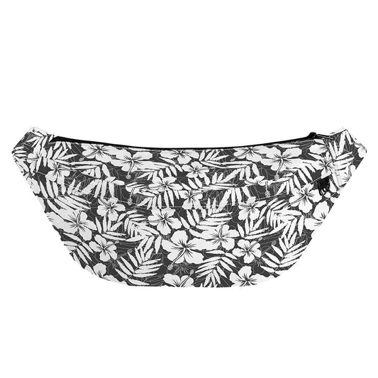 White And Grey Hawaiian Pattern Print Fanny Pack