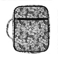 White And Grey Hawaiian Pattern Print Front Pocket Bible Bag