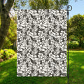 White And Grey Hawaiian Pattern Print Garden Flag