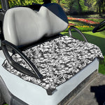 White And Grey Hawaiian Pattern Print Golf Cart Seat Cover