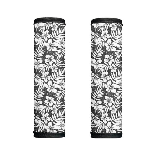 White And Grey Hawaiian Pattern Print Handle Covers