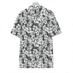 White And Grey Hawaiian Pattern Print Hawaiian Shirt