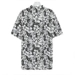 White And Grey Hawaiian Pattern Print Hawaiian Shirt