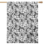 White And Grey Hawaiian Pattern Print House Flag