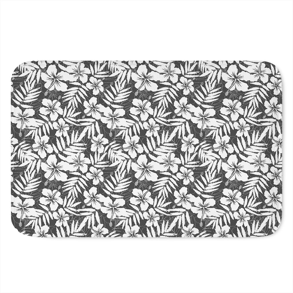 White And Grey Hawaiian Pattern Print Indoor Door Mat