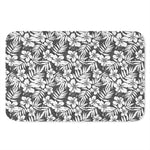 White And Grey Hawaiian Pattern Print Indoor Door Mat