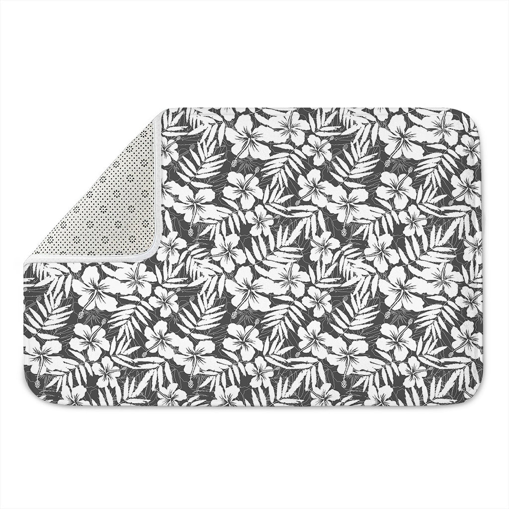 White And Grey Hawaiian Pattern Print Indoor Door Mat