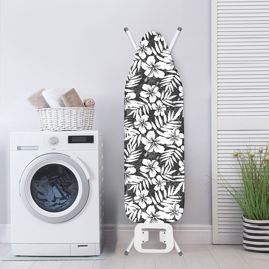 White And Grey Hawaiian Pattern Print Ironing Board Cover