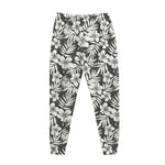 White And Grey Hawaiian Pattern Print Jogger Pants