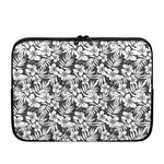 White And Grey Hawaiian Pattern Print Laptop Sleeve