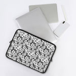 White And Grey Hawaiian Pattern Print Laptop Sleeve