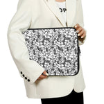 White And Grey Hawaiian Pattern Print Laptop Sleeve