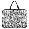 White And Grey Hawaiian Pattern Print Laptop Sleeve With Handle