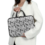 White And Grey Hawaiian Pattern Print Laptop Sleeve With Handle