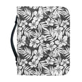 White And Grey Hawaiian Pattern Print Leather Bible Cover