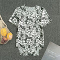 White And Grey Hawaiian Pattern Print Men's Bodysuit